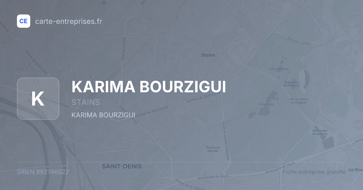 KARIMA BOURZIGUI — 882746522 — fiche entreprise