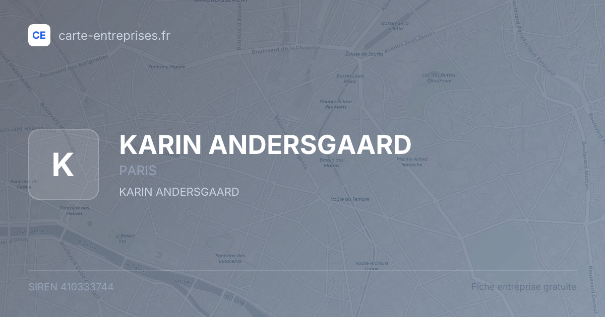 KARIN ANDERSGAARD — 410333744 — fiche entreprise
