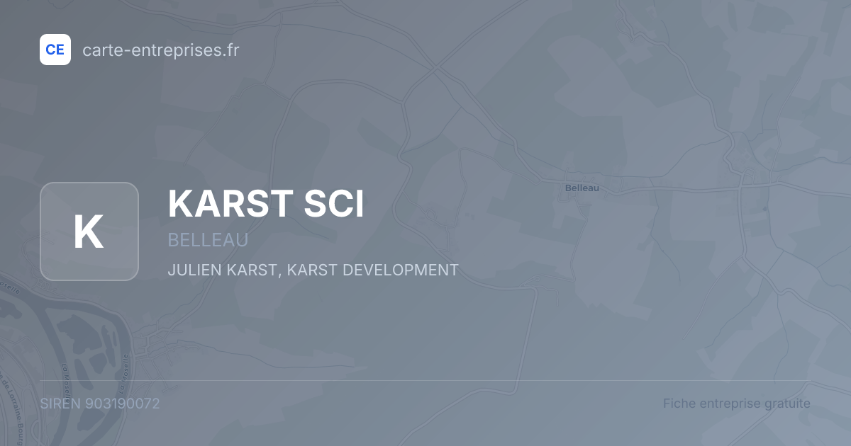 KARST SCI — 903190072 — fiche entreprise