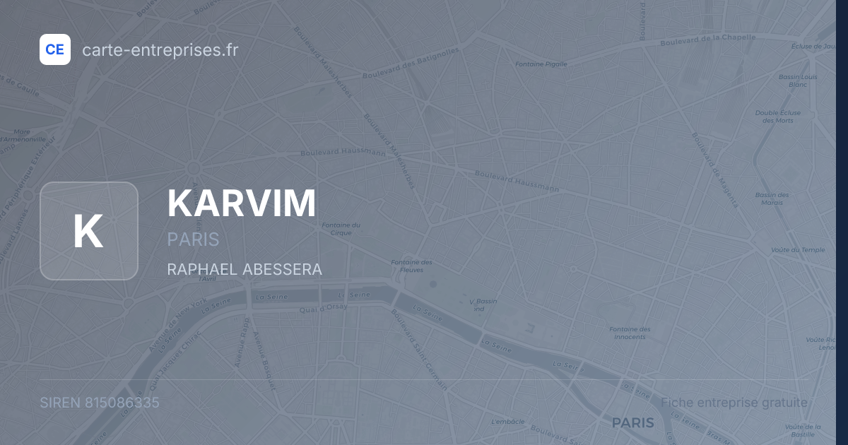KARVIM — 815086335 — fiche entreprise
