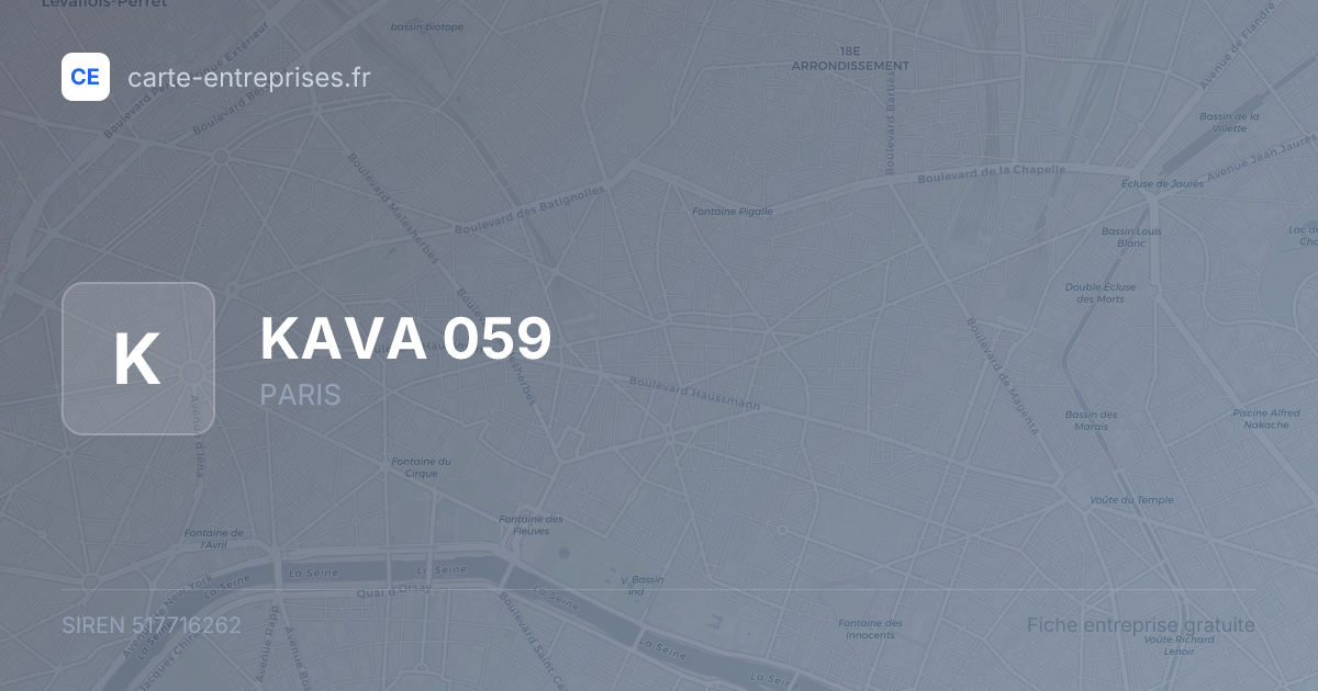 KAVA 059 — 517716262 — fiche entreprise
