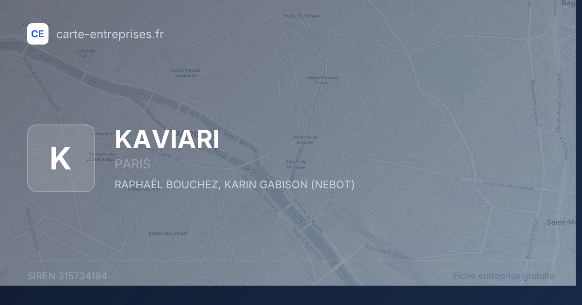 KAVIARI — 315734194 — fiche entreprise