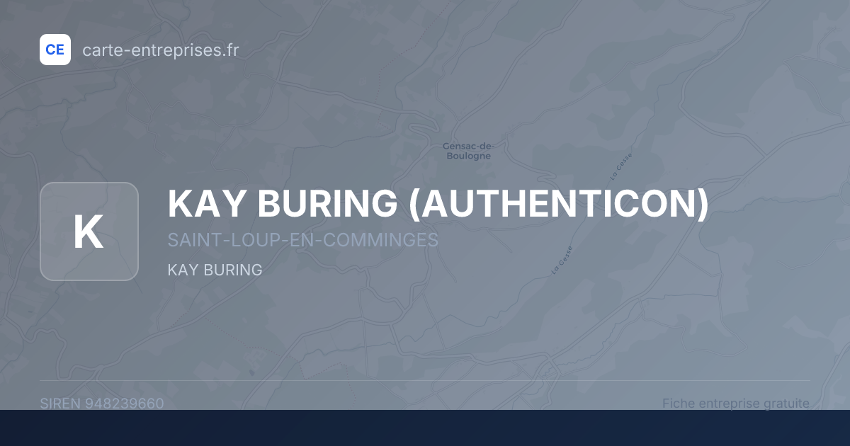 KAY BURING (AUTHENTICON) — 948239660 — fiche entreprise