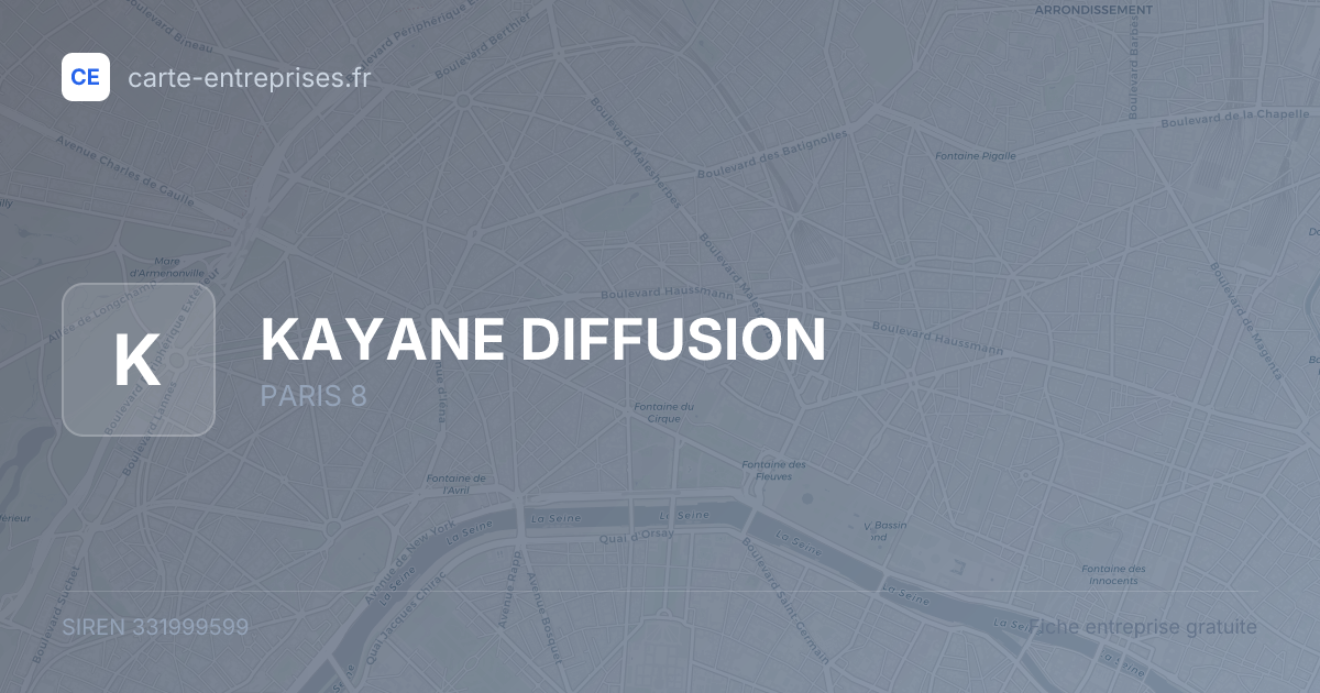 KAYANE DIFFUSION — 331999599 — fiche entreprise