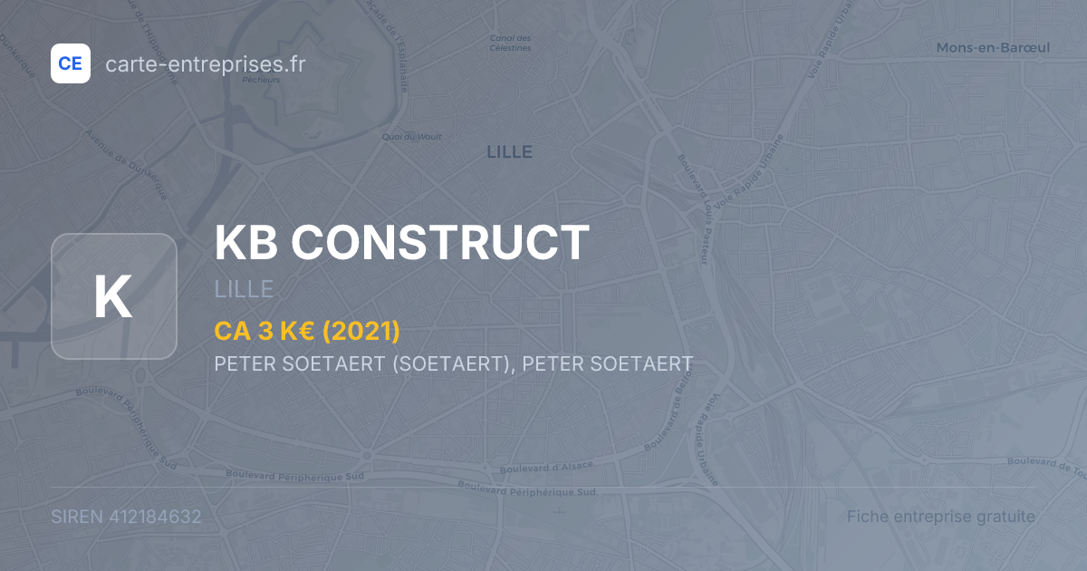 KB CONSTRUCT — 412184632 — fiche entreprise