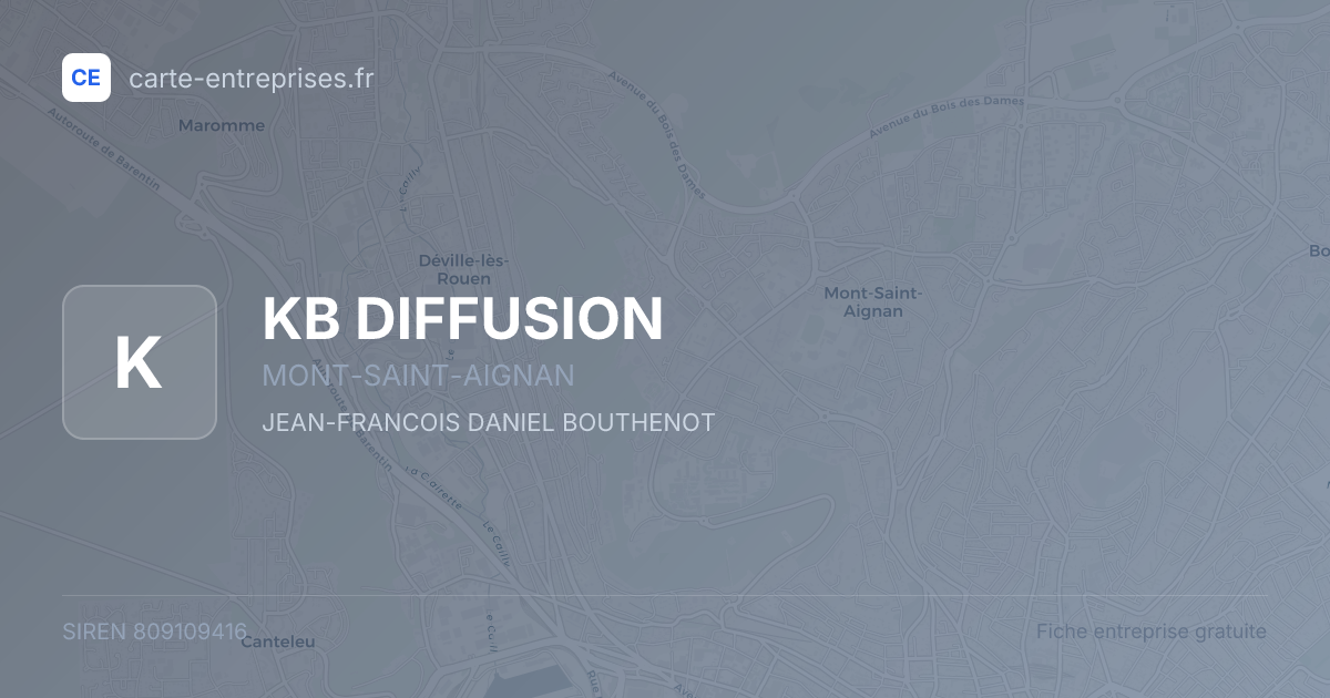KB DIFFUSION — 809109416 — fiche entreprise
