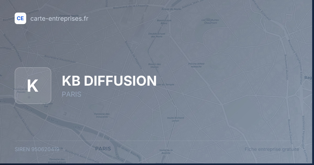 KB DIFFUSION — 950620419 — fiche entreprise