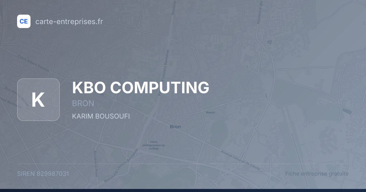 KBO COMPUTING — 829987031 — fiche entreprise