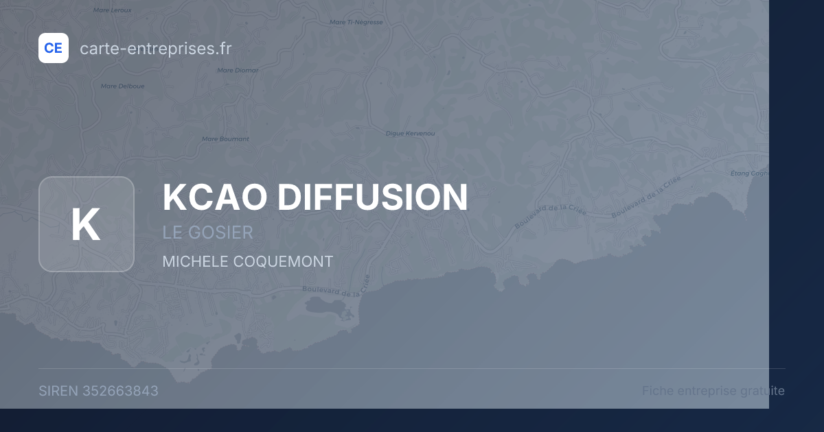 KCAO DIFFUSION — 352663843 — fiche entreprise