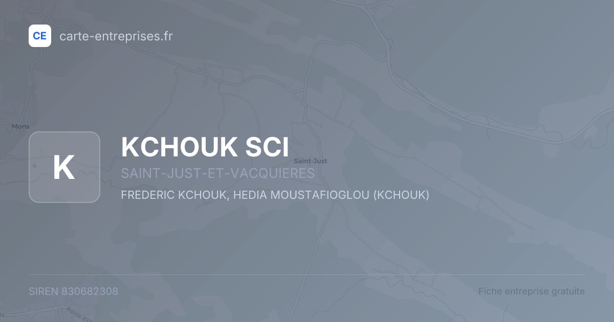 KCHOUK SCI — 830682308 — fiche entreprise