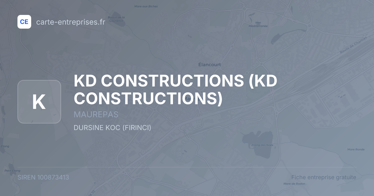 KD CONSTRUCTIONS — 100873413 — fiche entreprise