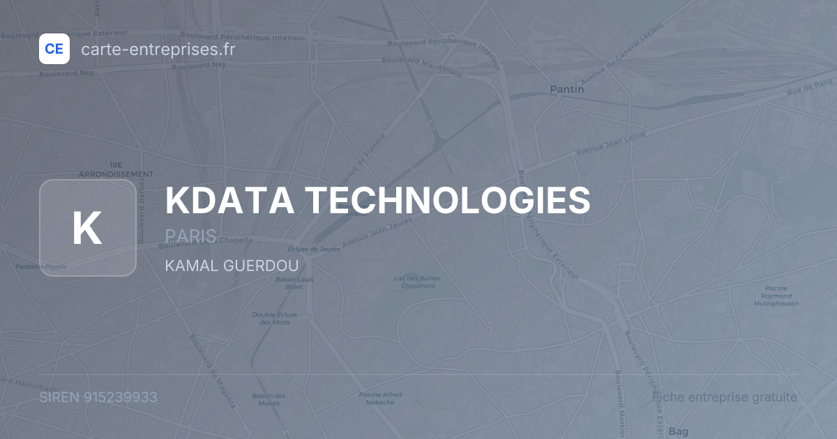 KDATA TECHNOLOGIES — 915239933 — fiche entreprise