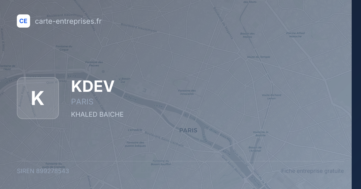 KDEV — 899278543 — fiche entreprise