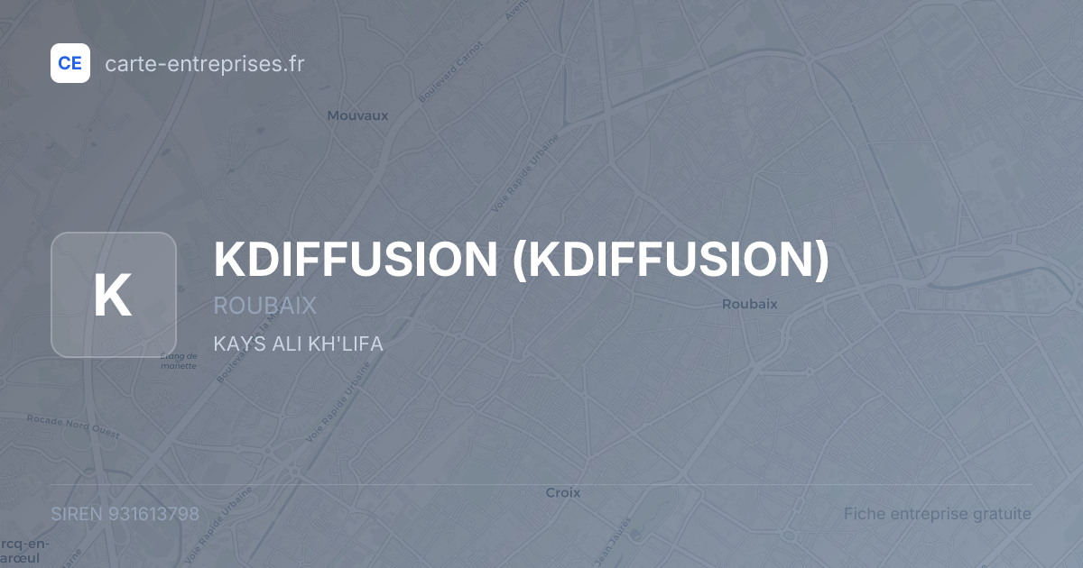 KDIFFUSION — 931613798 — fiche entreprise