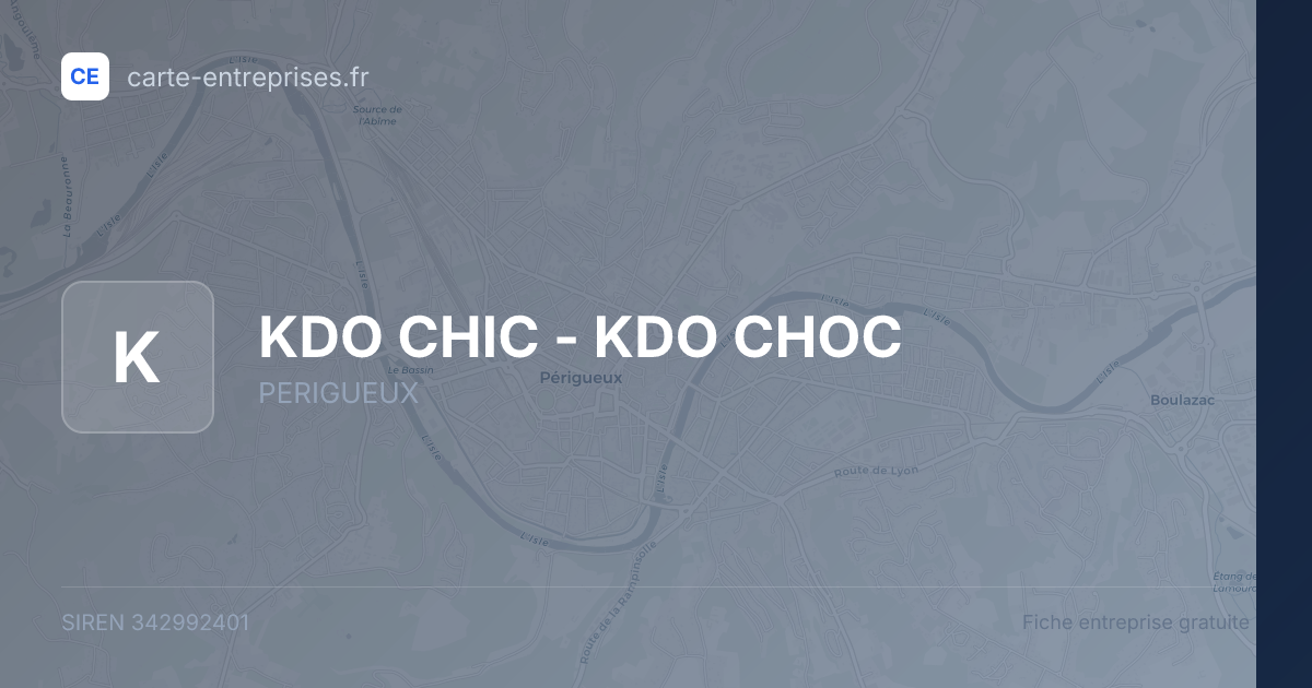 KDO CHIC - KDO CHOC — 342992401 — fiche entreprise