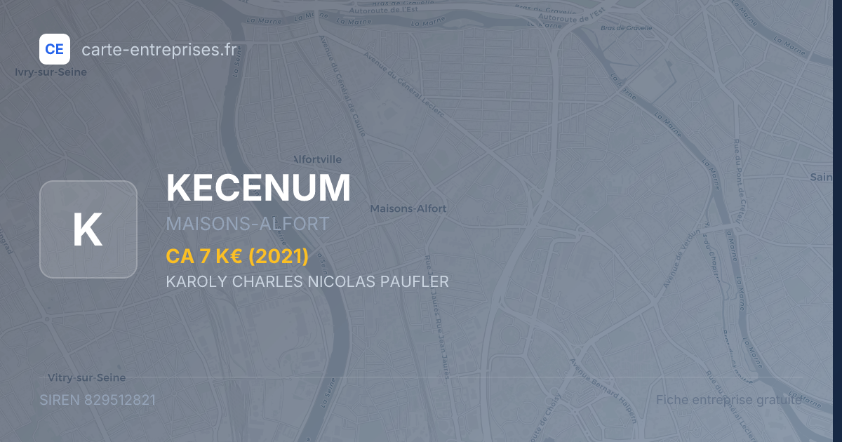KECENUM — 829512821 — fiche entreprise