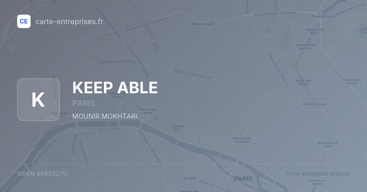 KEEP ABLE — 888532751 — fiche entreprise
