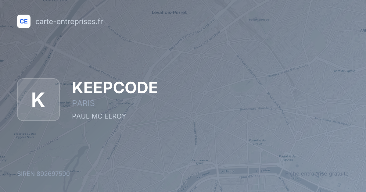 KEEPCODE — 892697590 — fiche entreprise