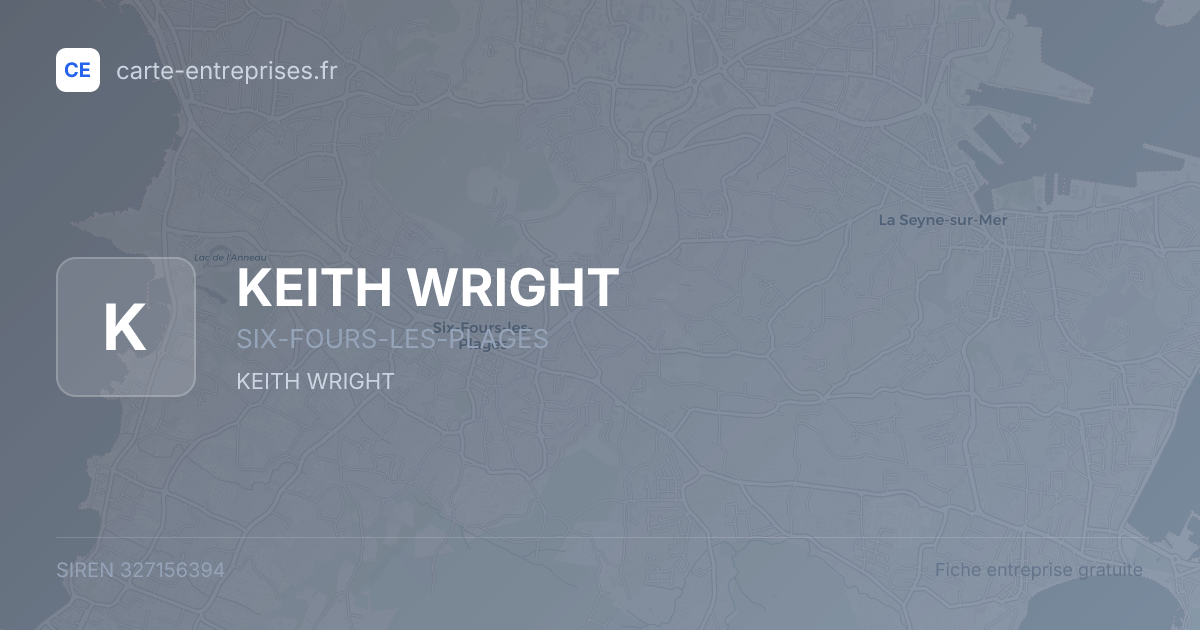 KEITH WRIGHT — 327156394 — fiche entreprise