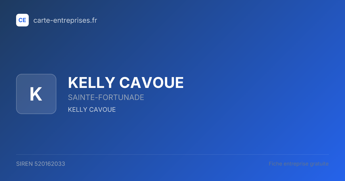 KELLY CAVOUE — 520162033 — fiche entreprise
