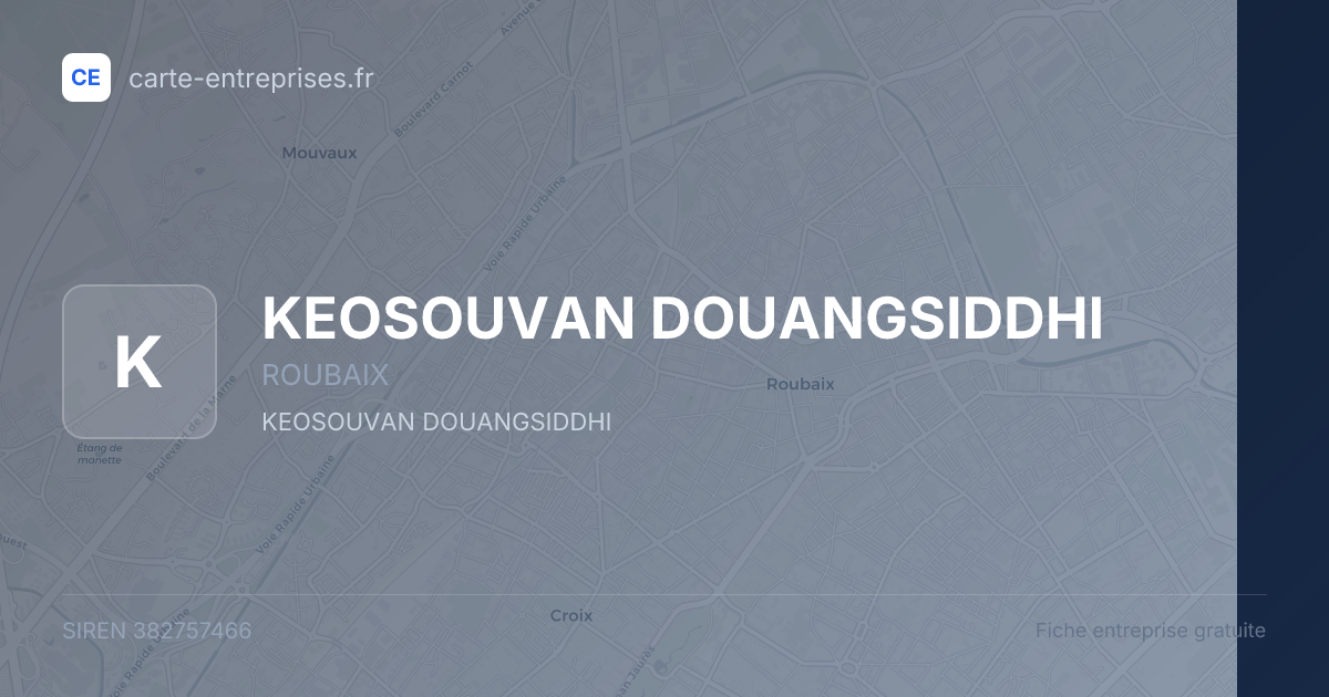 KEOSOUVAN DOUANGSIDDHI — 382757466 — fiche entreprise