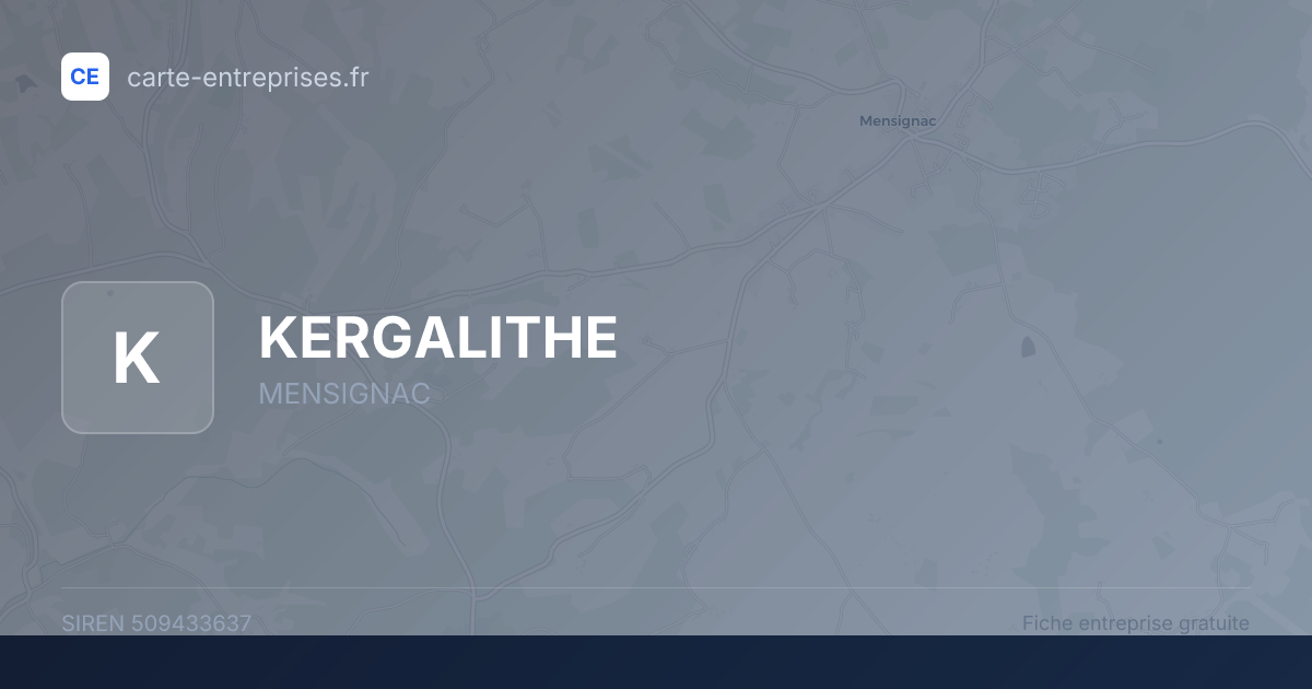 KERGALITHE — 509433637 — fiche entreprise