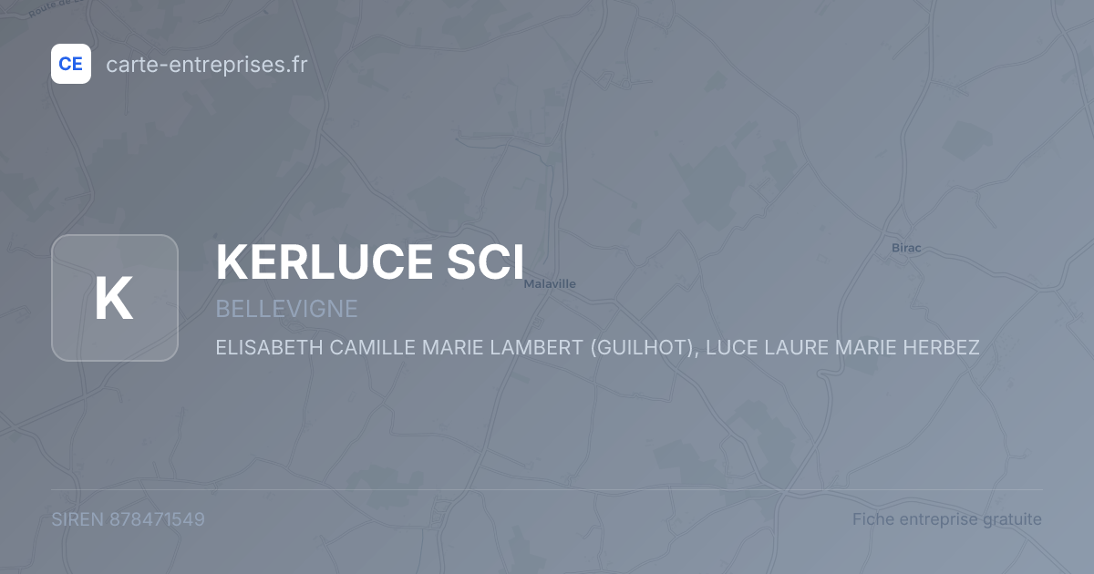 KERLUCE SCI — 878471549 — fiche entreprise