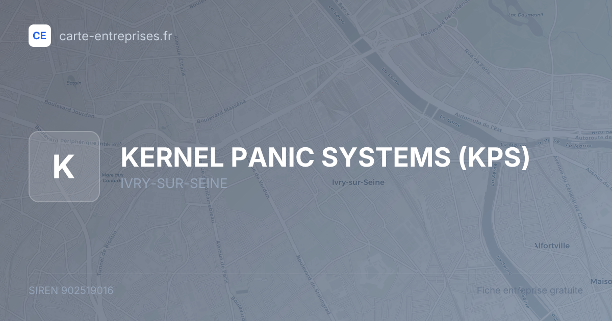 KERNEL PANIC SYSTEMS (KPS) — 902519016 — fiche entreprise