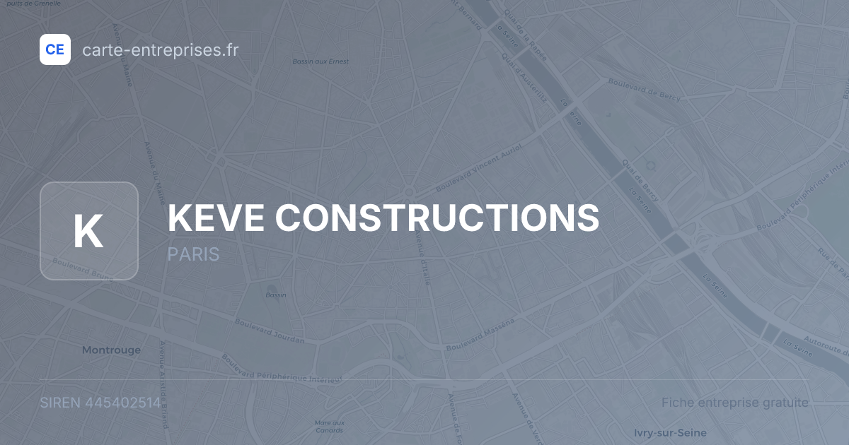 KEVE CONSTRUCTIONS — 445402514 — fiche entreprise