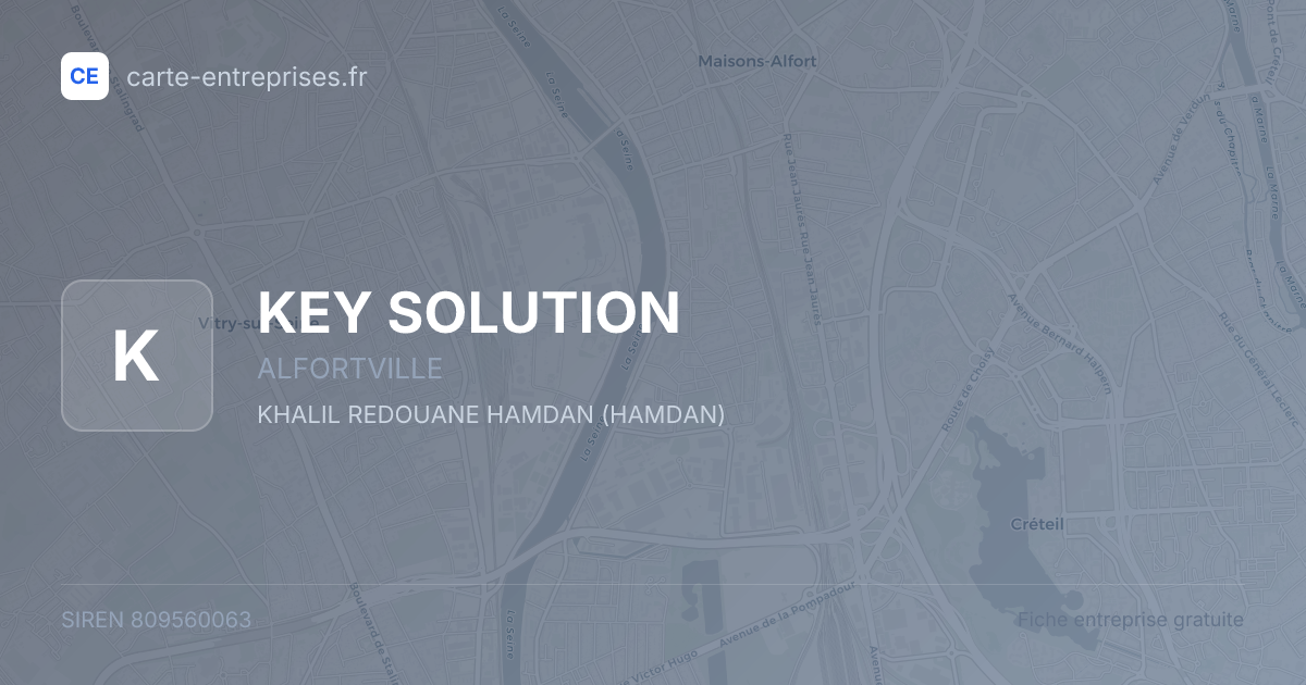 KEY SOLUTION — 809560063 — fiche entreprise