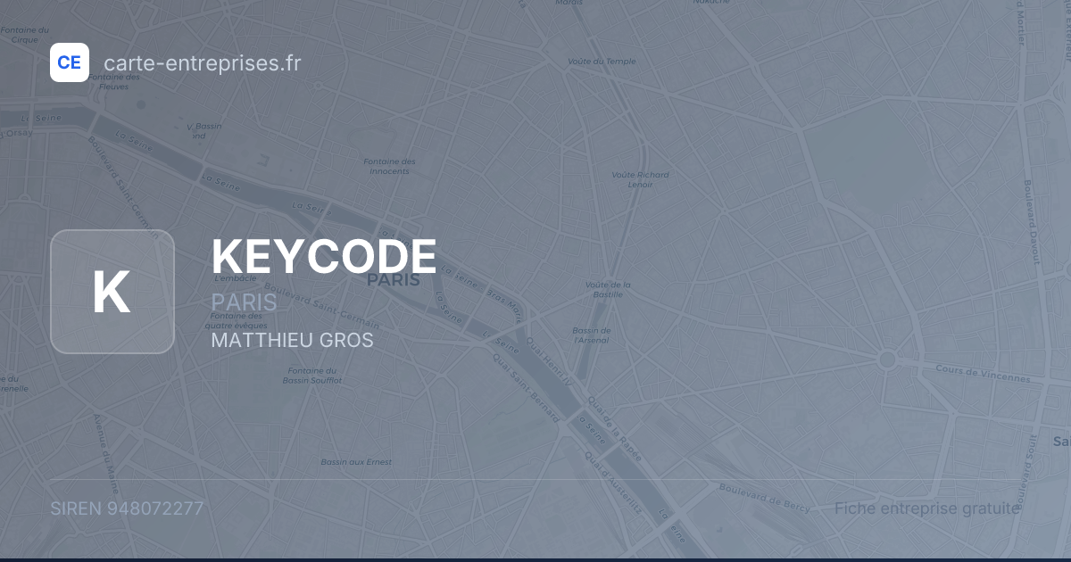 KEYCODE — 948072277 — fiche entreprise
