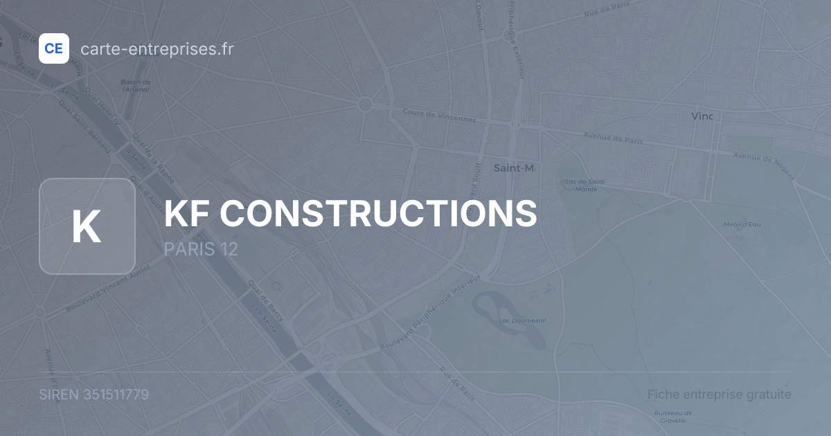 KF CONSTRUCTIONS — 351511779 — fiche entreprise
