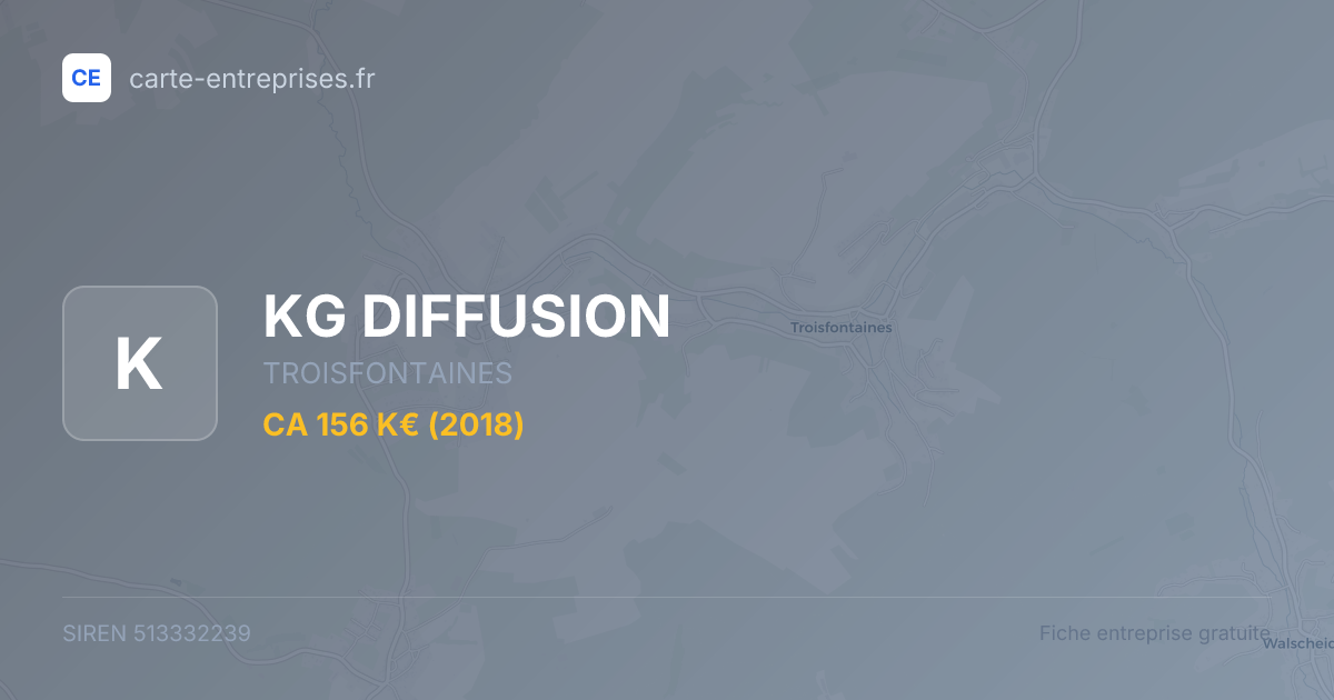 KG DIFFUSION — 513332239 — fiche entreprise