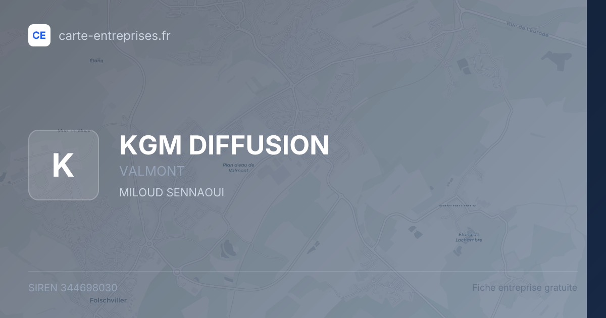KGM DIFFUSION — 344698030 — fiche entreprise