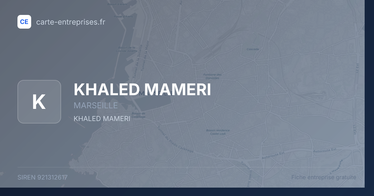 KHALED MAMERI — 921312617 — fiche entreprise