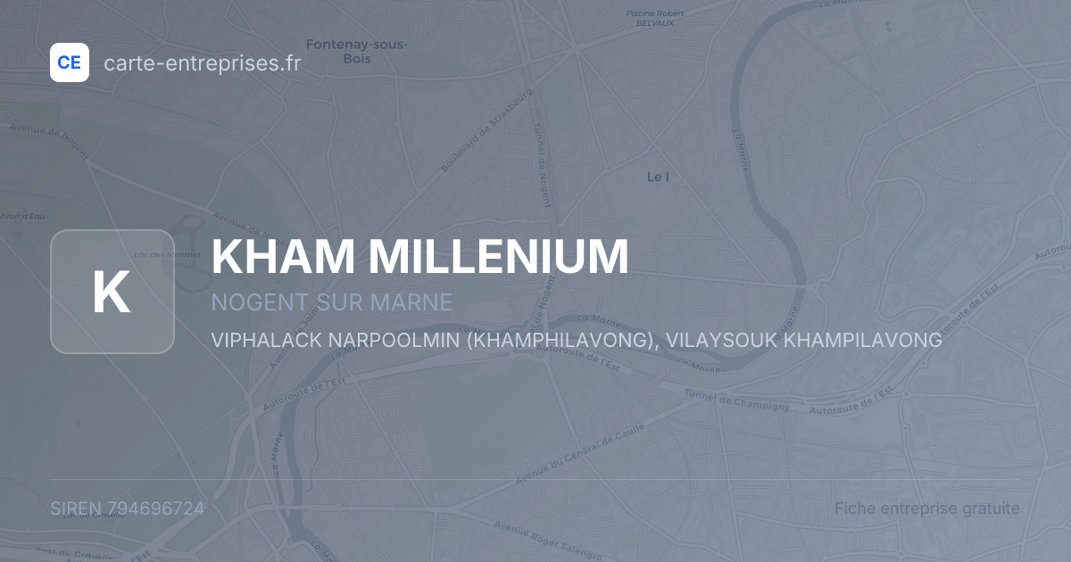 KHAM MILLENIUM — 794696724 — fiche entreprise