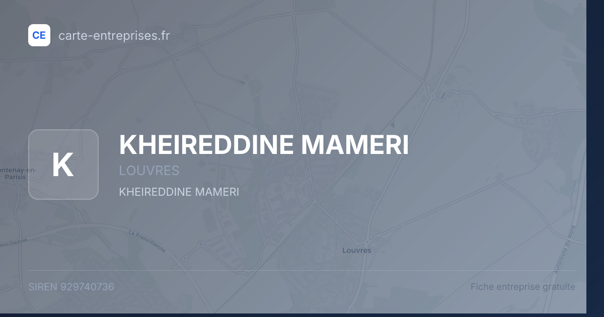 KHEIREDDINE MAMERI — 929740736 — fiche entreprise