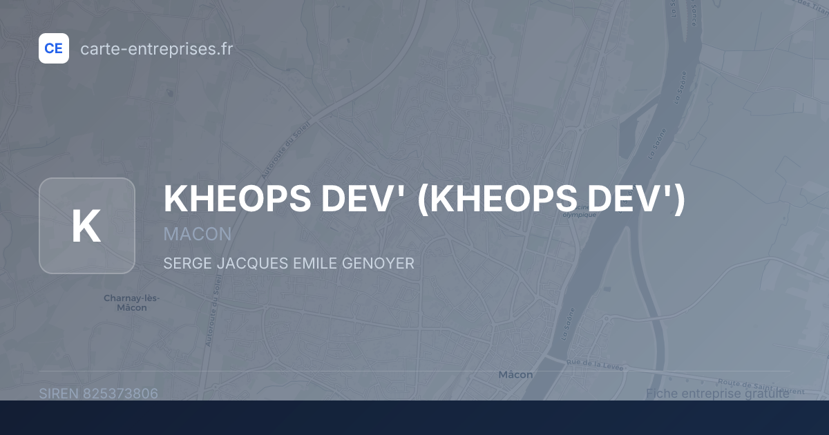 KHEOPS DEV' — 825373806 — fiche entreprise