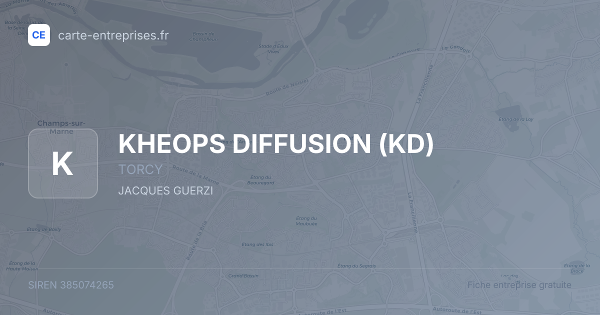 KHEOPS DIFFUSION (KD) — 385074265 — fiche entreprise