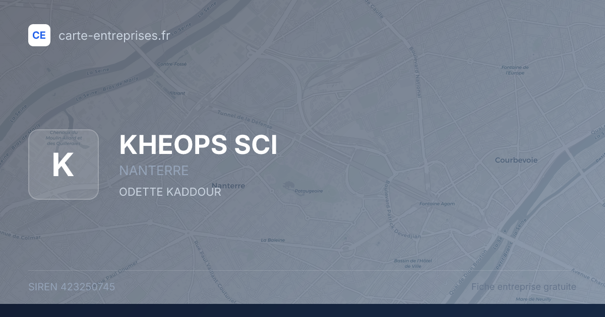 KHEOPS SCI — 423250745 — fiche entreprise