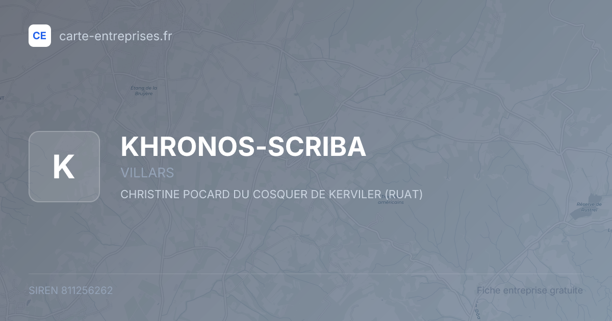 KHRONOS-SCRIBA — 811256262 — fiche entreprise
