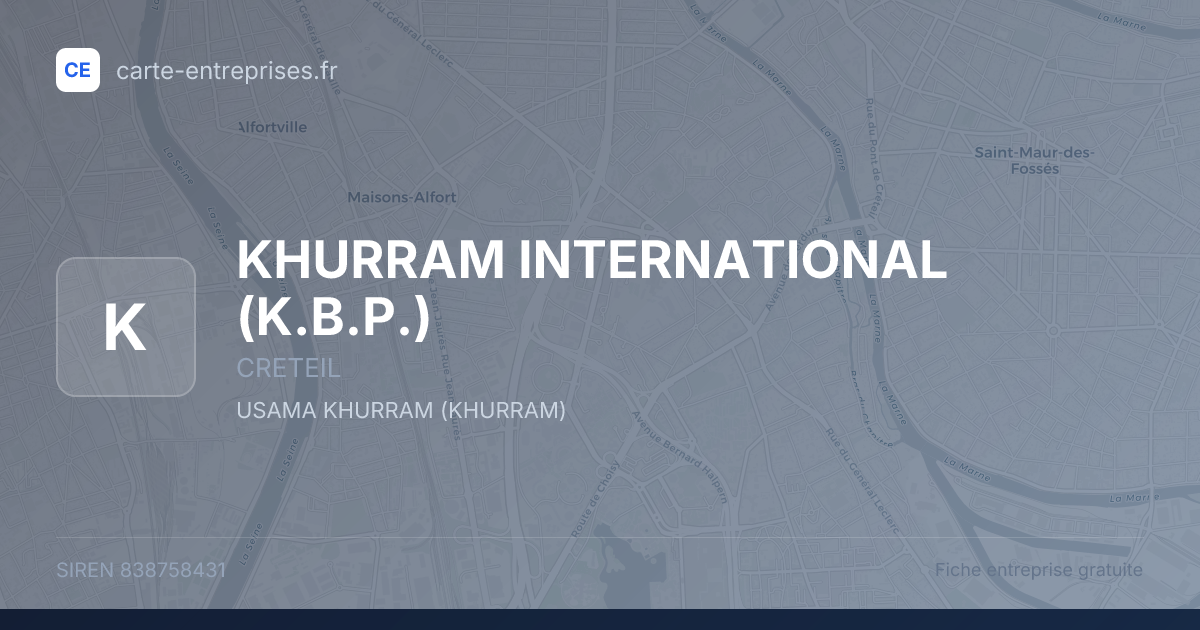 KHURRAM INTERNATIONAL (K.B.P.) — 838758431 — fiche entreprise