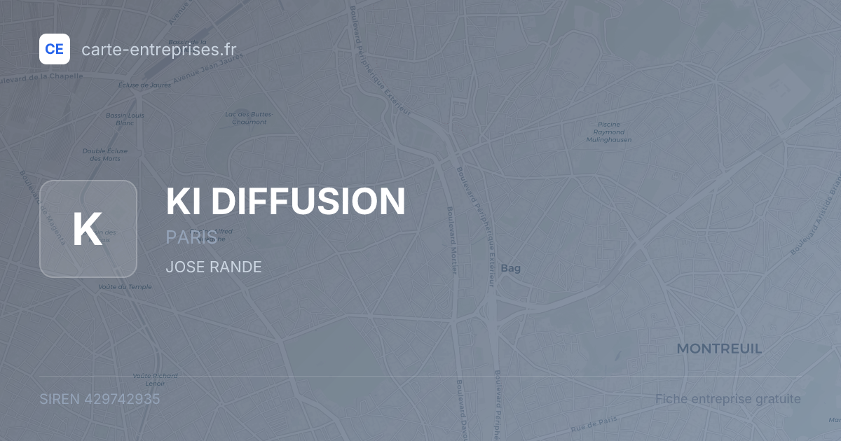 KI DIFFUSION — 429742935 — fiche entreprise