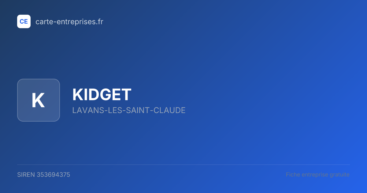 KIDGET — 353694375 — fiche entreprise