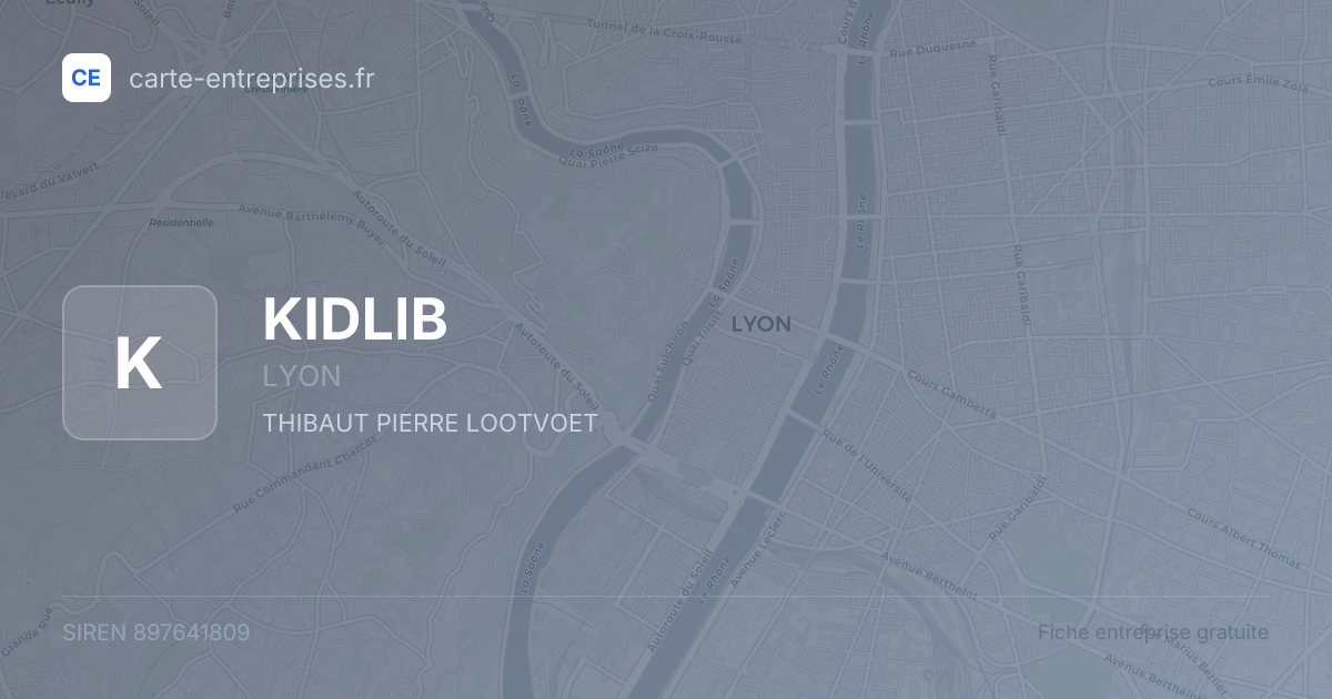 KIDLIB — 897641809 — fiche entreprise