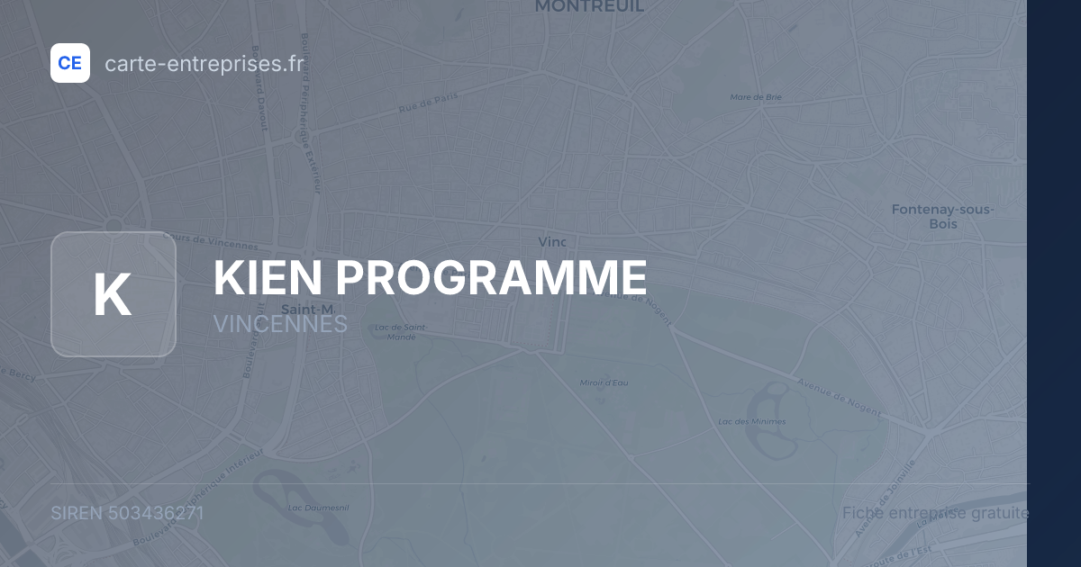 KIEN PROGRAMME — 503436271 — fiche entreprise