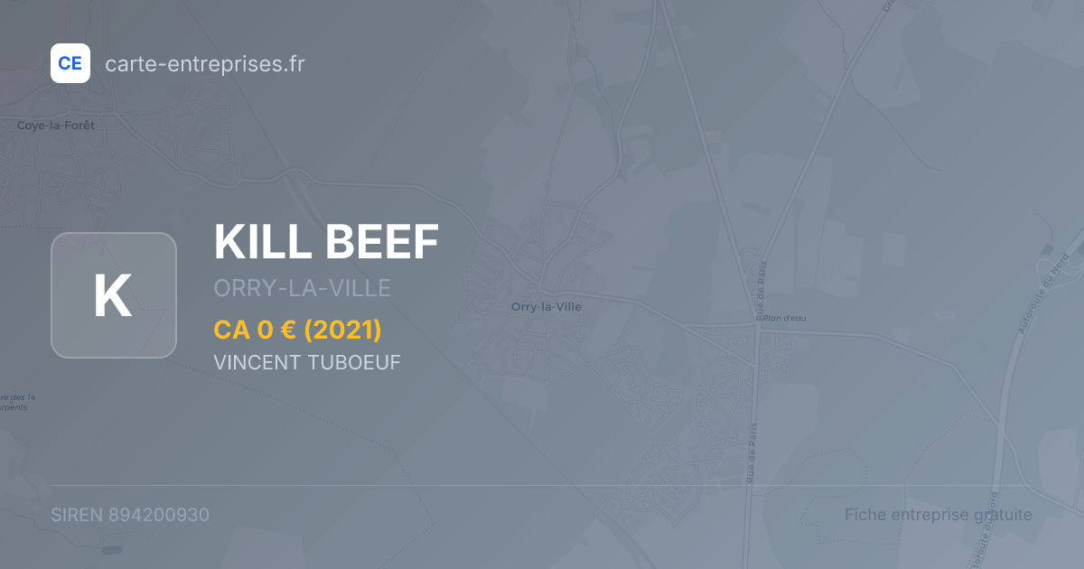 KILL BEEF — 894200930 — fiche entreprise