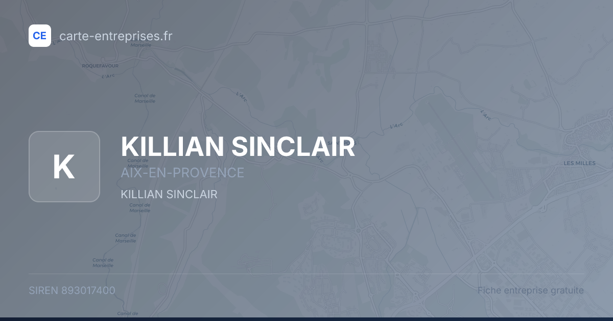 KILLIAN SINCLAIR — 893017400 — fiche entreprise