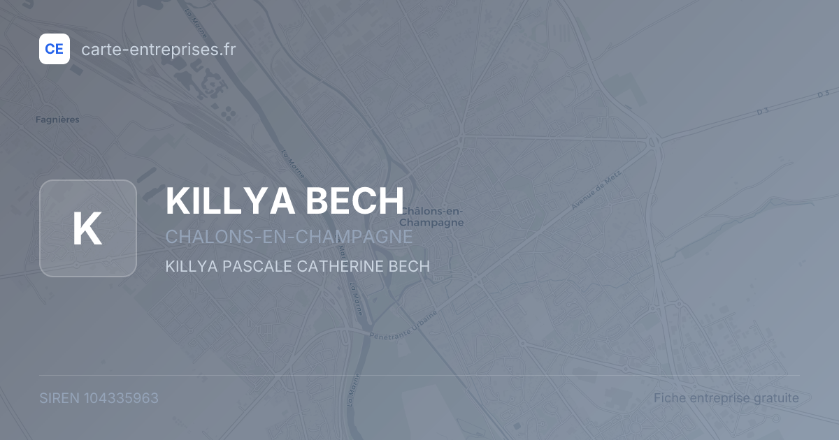 KILLYA BECH — 104335963 — fiche entreprise