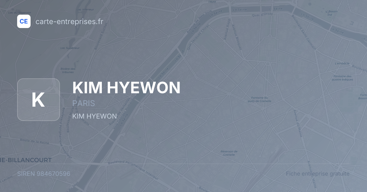 KIM HYEWON — 984670596 — fiche entreprise